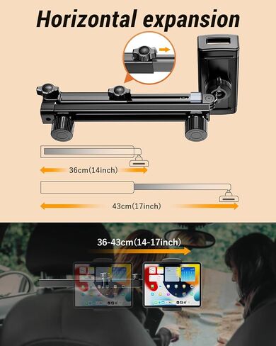 car ipad Holder Backseat Kids - Adjustable Tablet Holder for Car Headrest Rear Facing, Universal 360°Rotate Car Mount Fit 4.7"-13" Cell Phones iPad Mini Air Pro 12.9 Switch Fire HD Galaxy Tab in Kuwait