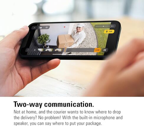 كاميرا Eve الخارجية (الإصدار الأبيض) - كاميرا الإضاءة الكاشفة الآمنة، (فيديو HomeKit الآمن)، 1080 بكسل، رؤية ليلية، Wi-Fi (2.4 جيجا هرتز)، مستشعر حركة، اتصال ثنائي الاتجاه، تركيب مرن وسهل in Kuwait