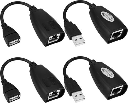 محول تمديد VEMNI USB RJ45، زوجان من موسع USB RJ45 فوق Cat5/Cat5e/Cat6 موصل سلك تمديد يصل إلى 150 قدم in Kuwait