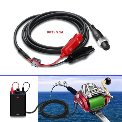 سلك طاقة بكرة كهربائية بطول 18FT 6.6FT من BatPower لـ Daiwa Seaborg 1200MJ 1200J 800MJ 800J 1200 800 بكرات مساعدة الطاقة قوة فائقة سلك ميجا قوة بحرية 3000 بكرة صيد كهربائية كابل طاقة 500 سم 200 سم in Kuwait