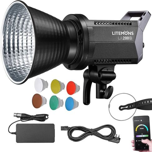 Godox LA200D LED فيديو ضوء 230W، 5600K CRI 96+ 8 FX تأثيرات الإضاءة 101000lux@1m، APP التحكم Bowens Mount in Kuwait