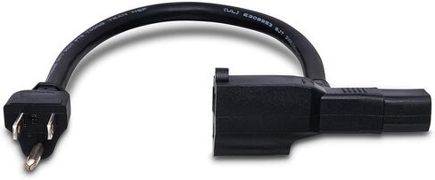 Hosa PWD-401 Piggyback IEC C13 إلى NEMA 5-15P سلك الطاقة، 1 قدم in Kuwait