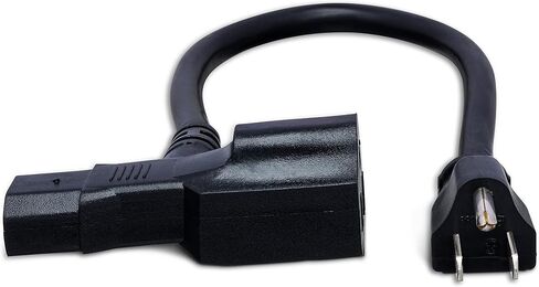 Hosa PWD-401 Piggyback IEC C13 إلى NEMA 5-15P سلك الطاقة، 1 قدم in Kuwait