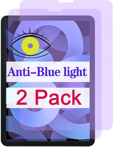 2 حزمة من واقي الشاشة الأزرق المحجب متوافق مع آيباد إير 4 2020 11 بوصة زجاج واقي مقاوم للكسر 9H غشاء شفاف مضاد للضوء الأزرق in Kuwait