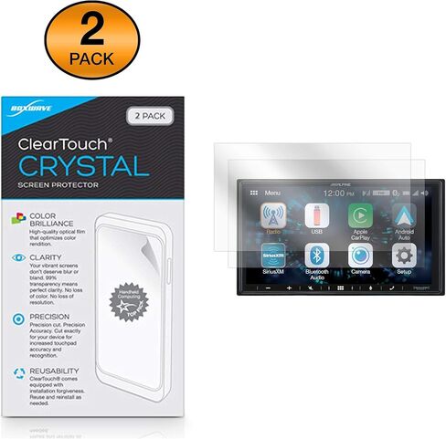 واقي شاشة BoxWave متوافق مع Alpine iLX-W650 - ClearTouch مضاد للتوهج (عبوة من قطعتين)، غلاف غشاء غير لامع مضاد لبصمات الأصابع لـ Alpine iLX-W650، Alpine iLX-W650، iLX-407 in Saudi Arabia