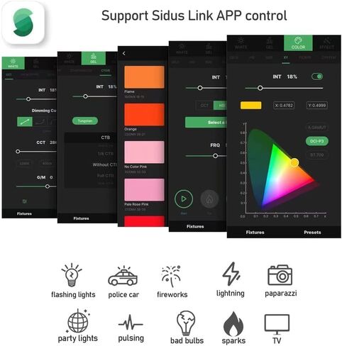 مصباح لوحة فيديو Aputure Amaran P60C RGBWW ، درجة حرارة اللون 2500K-7500K ، 60W ، CRI95+/TLCI 96+، 5900lux@1m، 10 تأثيرات ضوء، مع سوفت بوكس، تطبيق الدعم in Kuwait