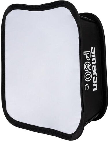 مصباح لوحة فيديو Aputure Amaran P60C RGBWW ، درجة حرارة اللون 2500K-7500K ، 60W ، CRI95+/TLCI 96+، 5900lux@1m، 10 تأثيرات ضوء، مع سوفت بوكس، تطبيق الدعم in Kuwait