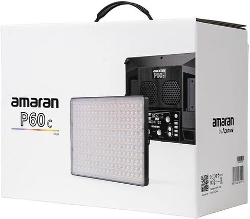 مصباح لوحة فيديو Aputure Amaran P60C RGBWW ، درجة حرارة اللون 2500K-7500K ، 60W ، CRI95+/TLCI 96+، 5900lux@1m، 10 تأثيرات ضوء، مع سوفت بوكس، تطبيق الدعم in Kuwait