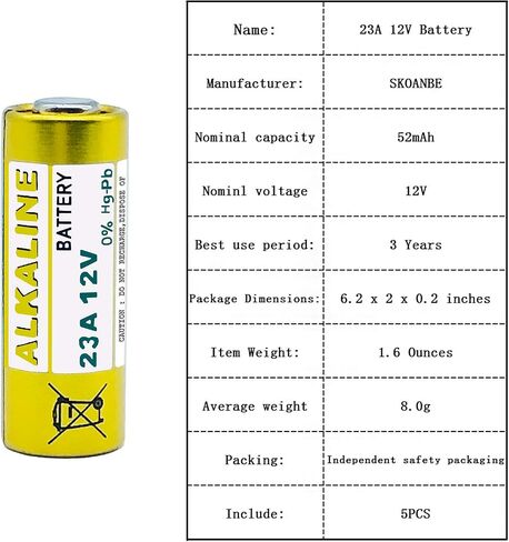 SKOANBE 20 حزمة 23A A23 L1028F 23AE 12 فولت MN21 لمروحة السقف عن بعد البطاريات القلوية in Saudi Arabia