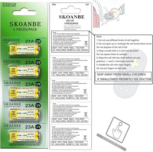 SKOANBE 5PCS 23A 12V Alkaline Battery A23 L1028 MN21 12Volts Battery in Kuwait