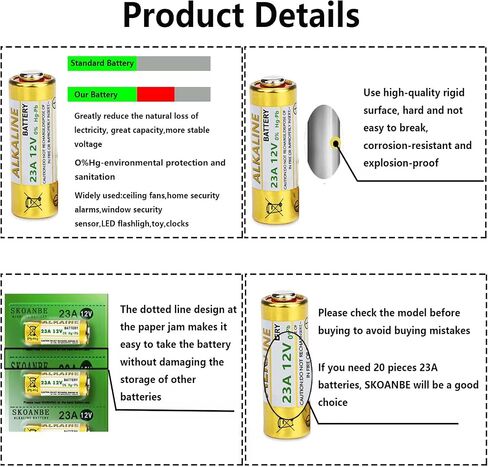SKOANBE 5PCS 23A 12V Alkaline Battery A23 L1028 MN21 12Volts Battery in Kuwait