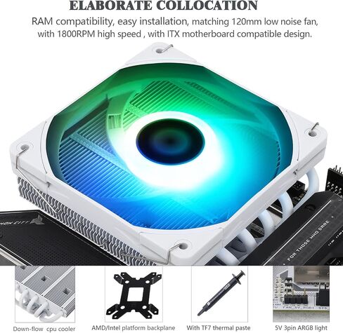 مبرد هواء وحدة المعالجة المركزية من Thermalright AXP120-X67 مع مروحة TL-12015 PWM مقاس 120 مم، 6 أنابيب حرارية، ارتفاع 67 مم، لـ AMD AM4/AM5Intel LGA 1700/1150/1151/1155/1156/1200 in Kuwait