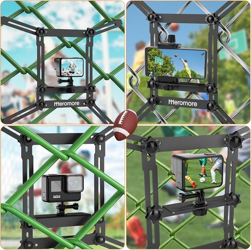 Meromore Aluminum Fence Mount for GoPro, iPhone, Phones, Digital Action Camera, Ideal Backstop Camera Clip for Recording Baseball, Softball, Football Games in Saudi Arabia