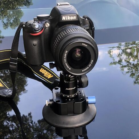 قاعدة تثبيت بالشفط للكاميرا مقاس 4.5 انش من اوديفو، قاعدة تثبيت بالشفط مع فتحة براغي 1/4 انش و3/8 انش مثبتة على هيكل السيارة او القارب او النافذة او بشكل سلس مع كاميرات اكشن وكاميرات دي اس ال ار in Kuwait