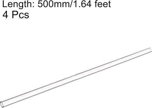 uxcell PETG Tubing Hard Tube 8mm ID, 12mm OD, 0.5m/20inch Length, Clear for PC Water-cooling System 4pcs in Saudi Arabia