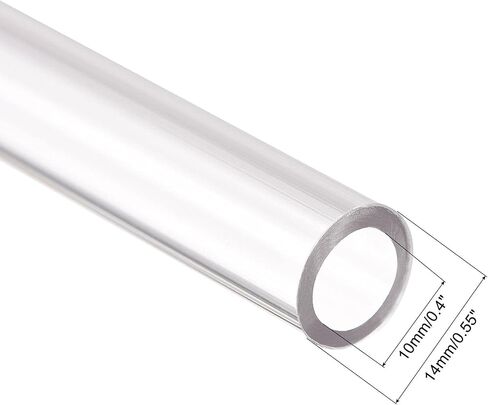 uxcell PETG Tubing Hard Tube 8mm ID, 12mm OD, 0.5m/20inch Length, Clear for PC Water-cooling System 4pcs in Saudi Arabia