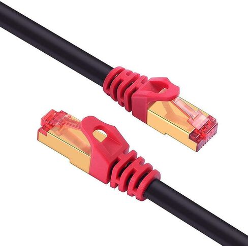 Outdoor Cat 7 Ethernet Cable 100 ft, ShineKee 26AWG Heavy-Duty Cat7 Networking Cord Patch Cable RJ45 10 Gigabit 600MHz LAN Wire Cable STP Waterproof Direct Burial Ethernet Cable in Kuwait