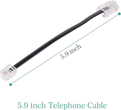 محول ايثرنت للهاتف، محول فيكال RJ45 RJ11، محول RJ45 الى RJ11، وصلة RJ11 ذكر الى RJ45 انثى، كيبل RJ45 الى RJ11، ايثرنت RJ45 8P8C الى خط سلك الهاتف RJ11 6P4C (عبوة من قطعتين، اسود) in Kuwait
