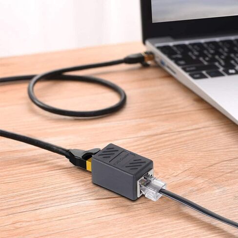محول ايثرنت للهاتف، محول فيكال RJ45 RJ11، محول RJ45 الى RJ11، وصلة RJ11 ذكر الى RJ45 انثى، كيبل RJ45 الى RJ11، ايثرنت RJ45 8P8C الى خط سلك الهاتف RJ11 6P4C (عبوة من قطعتين، اسود) in Kuwait