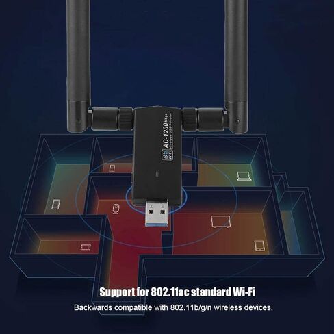 محول واي فاي USB، RTL8812AU AC USB ثنائي النطاق 5G/2.4G، محول واي فاي لاسلكي بطاقة شبكة واي فاي، محول دونجل بطاقة شبكة لاسلكية in Kuwait