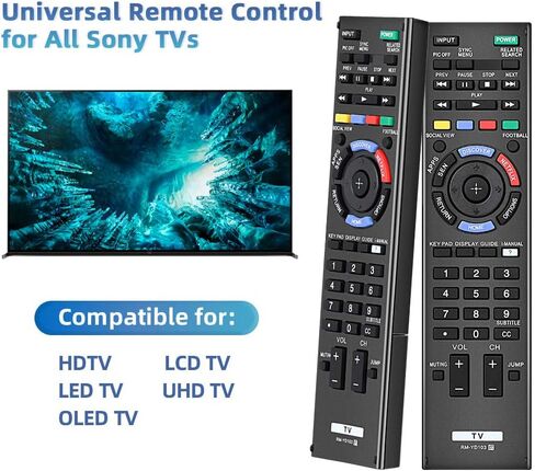 Gvirtue Universal Replacement Remote Control for Sony RM-YD102 RM-YD103 Bravia HDTV LCD LED 3D Smart TV in Kuwait