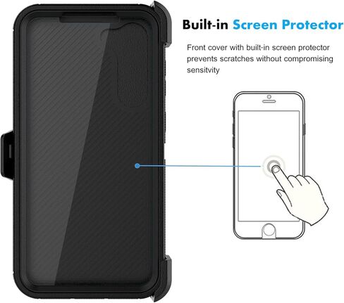 Njjex Rugged Case for Samsung Galaxy S23, for Galaxy S23 Case with Belt Clip Holster, Built-in Screen Protector Heavy Duty Shockproof Locking Swivel Holster Kickstand Hard Phone Cover [Orange] in Saudi Arabia