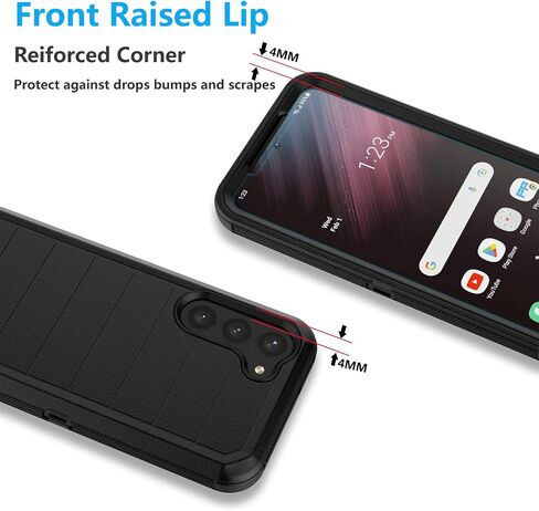 Njjex Rugged Case for Samsung Galaxy S23, for Galaxy S23 Case with Belt Clip Holster, Built-in Screen Protector Heavy Duty Shockproof Locking Swivel Holster Kickstand Hard Phone Cover [Orange] in Saudi Arabia