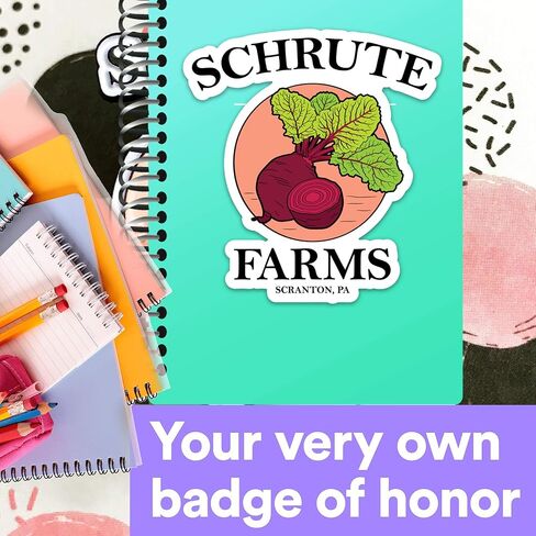 Schrute Farms Bets The Office - ملصق فينيل مقاوم للماء 4 بوصة للكمبيوتر المحمول، زجاجة مياه إلخ in Kuwait