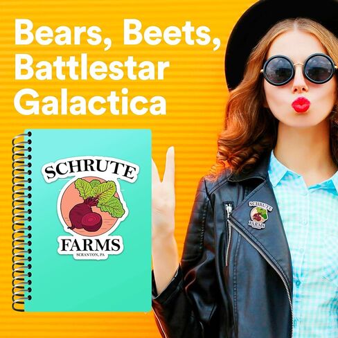 Schrute Farms Bets The Office - ملصق فينيل مقاوم للماء 4 بوصة للكمبيوتر المحمول، زجاجة مياه إلخ in Kuwait