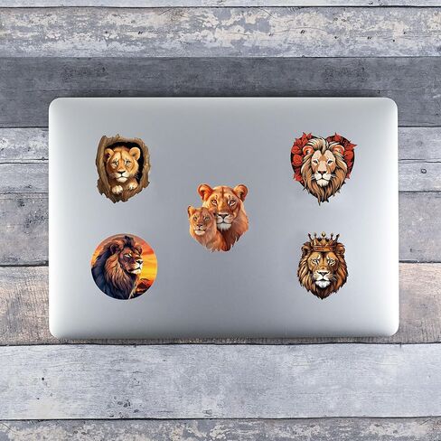 100 عبوة من ملصقات الأسد (حجم كبير)، ملصق لاصق برسومات الأسد لأجهزة الكمبيوتر المحمول، والهاتف، والسيارة، وزجاجة المياه، وملصقات للبالغين ومحبي الأسد in Kuwait