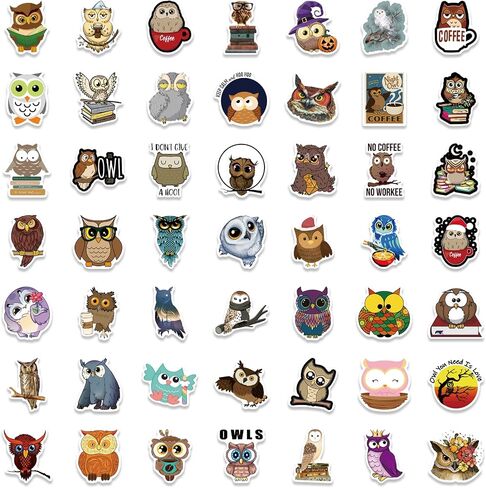 Konan Owl Stickers Vinyl Waterproof Stickers for Adults Teens Girls Boys Toddlers Kids for Journaling Water Bottle Hydroflask Laptop Decor 100PCS in Saudi Arabia