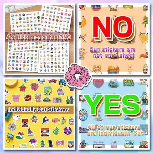 600pcs Cute Stickers for Kids Adults Teens, Aesthetic Stickers for Laptop Water Bottles, Mini Stickers for Phone Case, Random Stickers Pack for Computer Scrapbook Journling, Waterproof Vinyl Decals(Small Size Stickers) in Kuwait