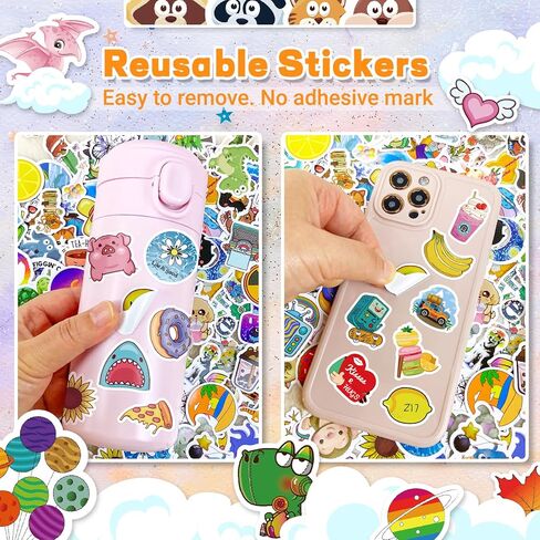 600pcs Cute Stickers for Kids Adults Teens, Aesthetic Stickers for Laptop Water Bottles, Mini Stickers for Phone Case, Random Stickers Pack for Computer Scrapbook Journling, Waterproof Vinyl Decals(Small Size Stickers) in Kuwait