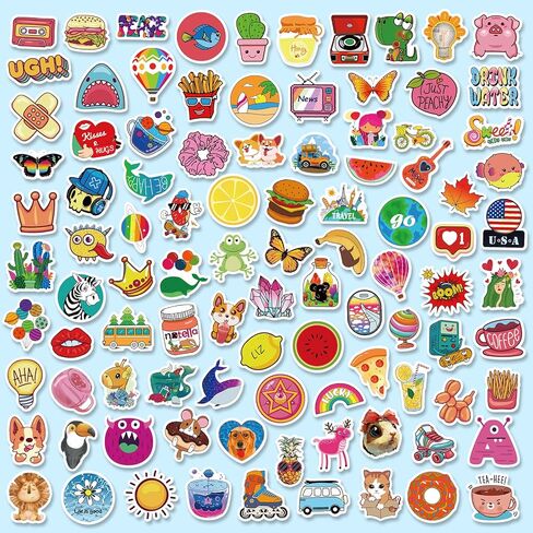 600pcs Cute Stickers for Kids Adults Teens, Aesthetic Stickers for Laptop Water Bottles, Mini Stickers for Phone Case, Random Stickers Pack for Computer Scrapbook Journling, Waterproof Vinyl Decals(Small Size Stickers) in Kuwait
