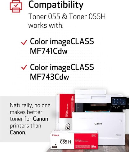 Canon Genuine 055 Black Toner Cartridge Compatible with LBP664Cdw, MF741Cdw, MF743Cdw, MF745Cdw, MF746Cdw in Saudi Arabia