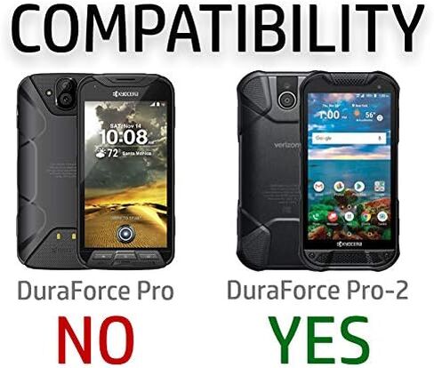 جراب Nakedcellphone مع مشبك متوافق مع هاتف Kyocera Duraforce Pro 2، [مداس أسود] غطاء مسند مضلع نحيف مع [دوار/سقاطة] مجموعة حافظة للحزام على الورك لـ E6910/E6920 in Kuwait