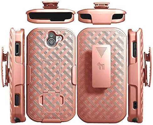 جراب Nakedcellphone مع مشبك متوافق مع هاتف Kyocera Duraforce Pro 2، [مداس أسود] غطاء مسند مضلع نحيف مع [دوار/سقاطة] مجموعة حافظة للحزام على الورك لـ E6910/E6920 in Kuwait