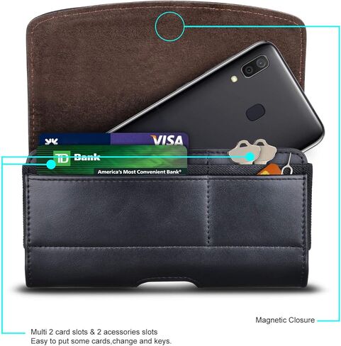 حافظة هاتف Tiflook لهاتف Samsung Galaxy S23 S22 S21 S20 FE S10e S10+ S9+ S8+ A53 A52 A51 A10e A20 A50 PU من جلد البولي يوريثان، حقيبة حمل للهاتف الخلوي مع حلقة مشبك حزام، أسود in Kuwait