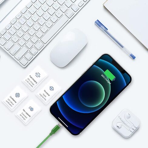 6 عبوات (3/3/6/6/6/10 قدم) [معتمد من ابل] كيبل شحن سريع مغطى بالنايلون متوافق مع ايفون 14/13/12/11 برو ماكس/XS ماكس/XR/XS/X/8/7/بلس/6S ايباد ايربودز، اخضر in Kuwait