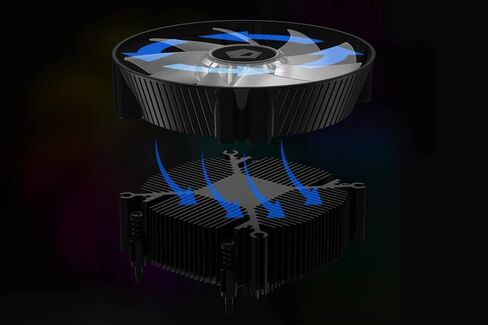 اي دي - كولنج مبرد وحدة المعالجة المركزية DK-07i لـ LGA1700، مبرد هواء منخفض الارتفاع 60 ملم مع زعانف من الالومنيوم، اضاءة RGB قوس قزح، مروحة بي دبليو ام 120 ملم، مركب حراري، تي دي بي 125 واط in Kuwait