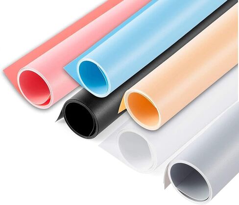 Meking Black PVC Photography Backdrop Matte & Reflective PVC Background 24x51inches (60x130cm) Dual Side Vinyl Photo Backdrop for Product Video Photography Studio in Kuwait