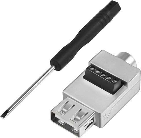QIANRENON USB2.0 Solderless Adapter Metal Case USB 2.0 Male to 5Pin Terminal Block Data Connector 480Mbps USB Screw Terminal Breakout Board Plug 5V/2A Charging, for USB Repair or DIY in Saudi Arabia