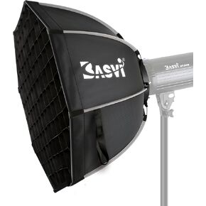 BASVI BOS90 35.4 بوصة/90 سم عاكس سوفت بوكس ​​مثمن مع شبكة قرص العسل و2 قطعة قماش ناشرة، إطلاق سريع وطي، متوافق مع Basvi MT-200B وغيرها من مصابيح Bowens Mount Camera Speedlight in Kuwait