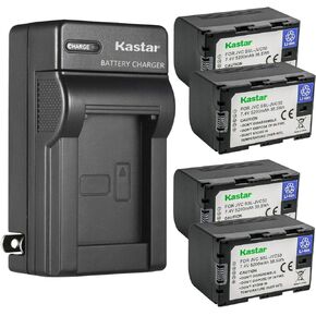 بطارية بديلة من Kastar مكونة من قطعتين وشاحن حائط تيار متردد لـ JVC GY-HMQ10، GY-HMQ10E، GY-LS300، GY-LS300CHU، GY-HM200، GY-HM200U، GY-HM200HW، GY-HM200SP، GY-HM200SP Sports، GY - كاميرات HM250 GY-HM250SP in Kuwait
