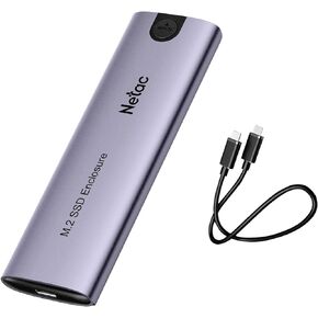 Netac NVMe SSD Enclosure USB 3.1 Gen2 (10Gbps) Tool-Free Aluminum USB C External SSD Enclosure, Supports M and B&M Keys for SATA and Nvme, and Size 2230/2242 /2260/2280 SSDs-WH51 in Kuwait