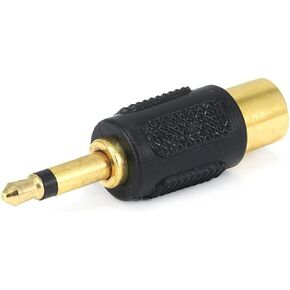 Monoprice 107146 3.5mm Mono Plug to RCA Jack Adaptor, Gold Plated Black in Saudi Arabia