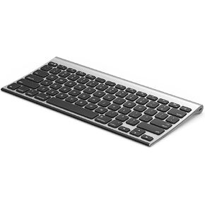 Doukible waherfo Bluetooth Keyboard for Mac, Slim Compact Wireless Keyboard Rechargeable for MacBook Pro/Air, iOS, iMac, iMac Pro/Mini - Black Silver in Saudi Arabia