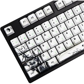 MOLGRIA Keycaps 68 Set Ink Panda لـ 68 مفتاحًا للوحة المفاتيح، أغطية مفاتيح مخصصة PBT OEM مع أداة سحب غطاء المفاتيح للوحة مفاتيح الألعاب Cherry MX Gateron Khail in Kuwait