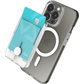 Sinjimoru for MagSafe Pop-Up Wallet، حامل بطاقة مغناطيسية سريع الوصول مع مغناطيس قوي 3000G وظهر من السيليكون المضاد للانزلاق، متوافق مع سلسلة iPhone 12 إلى 16. محفظة بأزرار على شكل حرف M in Kuwait
