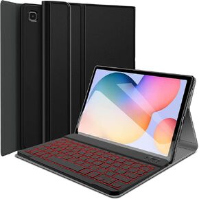 Wineecy Backlit Keyboard Case for Samsung Galaxy Tab S6 Lite 10.4" 2022/2020,7 Colors Backlight Wireless Detachable Keyboard with Protective Cover for Galaxy Tab S6 Lite 10.4,SM-P610/P613/P615/P619 in Saudi Arabia